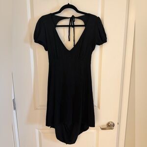 Princess Polly Black Backless V-Neck Mini Dress